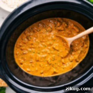 Crockpot Butter Chicken, a creamy and flavorful Indian-inspired dish made in a slow cooker.