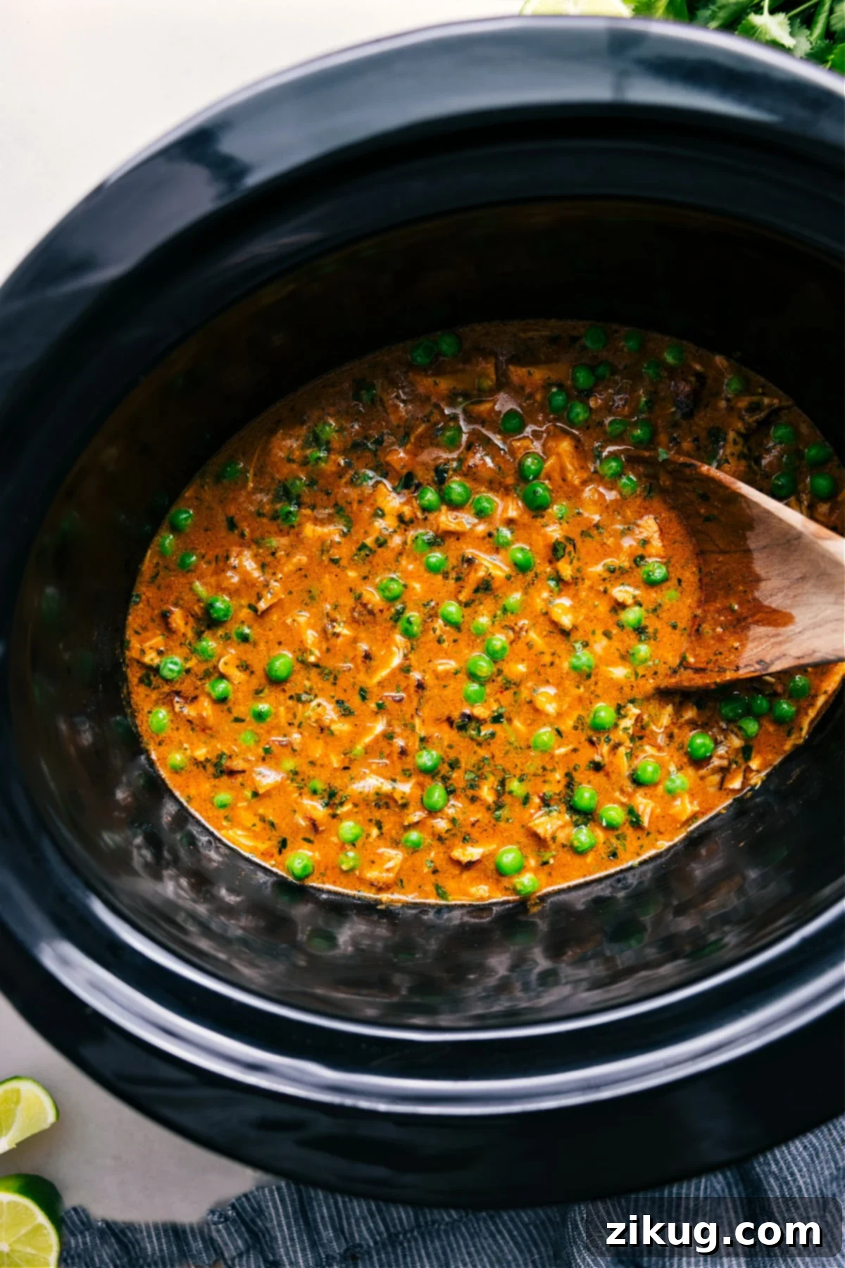 Slow Cooker Curry Chicken, tender and flavorful, ready to serve and enjoy.