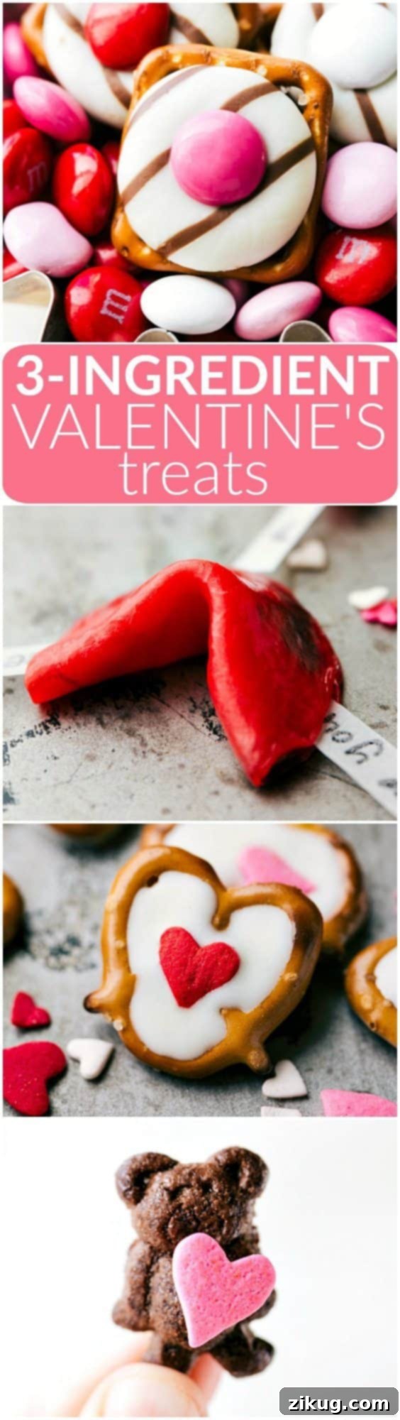 Sweet & Simple: 4 Valentine's Day Delights 2 Discover 4 incredibly simple Valentine's Day Treats: delightful heart hug pretzels, charming love fortune cookies, adorable mini Valentine bears, and elegant white chocolate heart pretzels. Each recipe requires minimal ingredients (3 or less!) and includes a handy video tutorial to guide you. Perfect for homemade gifts or festive celebrations, these easy Valentine's desserts are sure to spread joy and love.