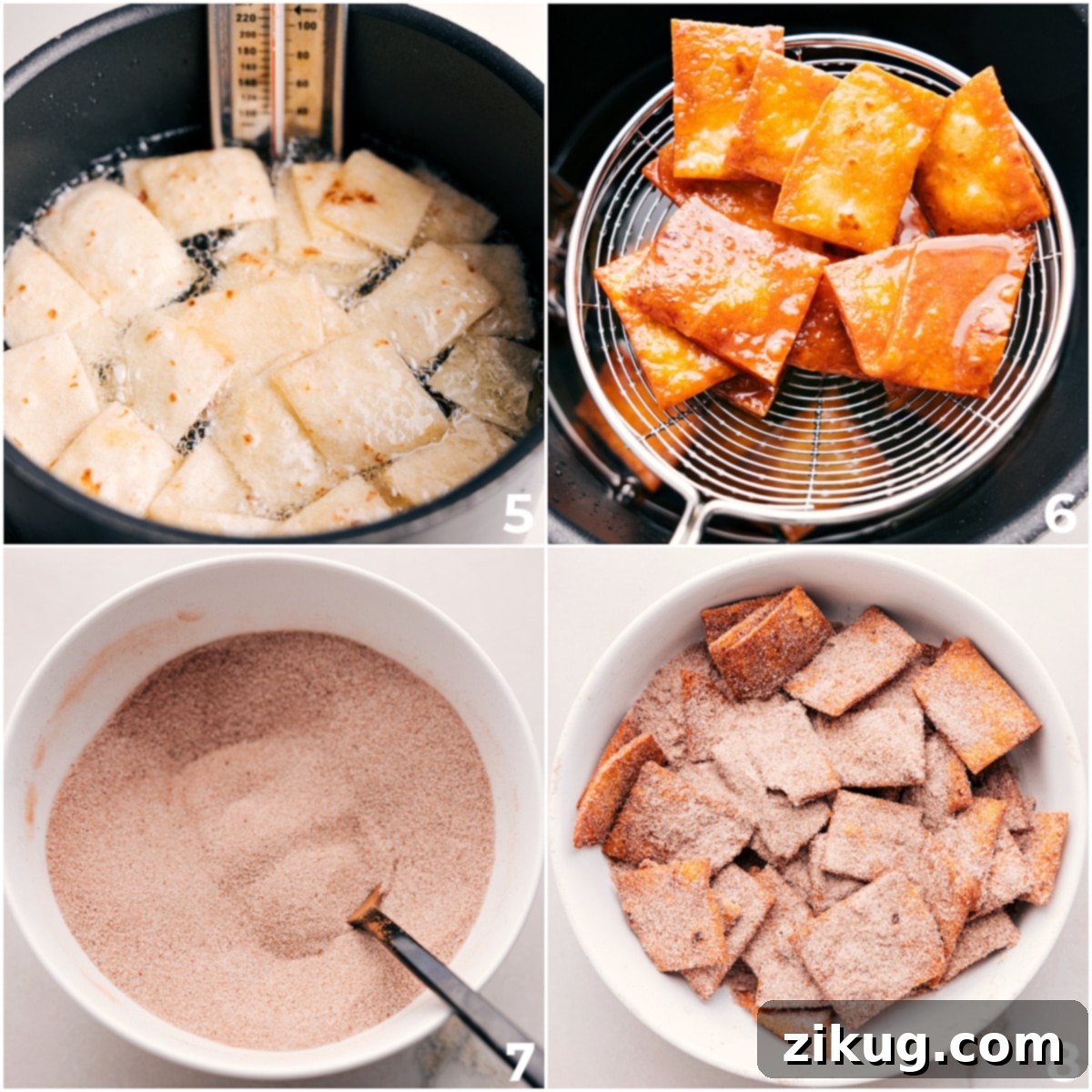The Best Treat Or Snack: Cinnamon Sugar Chips The tortillas fry to perfection before getting coated in cinnamon sugar.