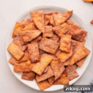 Cinnamon Sugar Chips served on a platter.