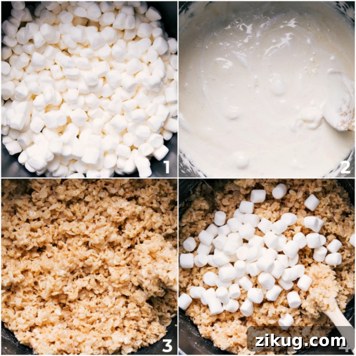 How To Make Rice Krispies Treats Ice Cream Sandwiches Process of melting marshmallows and mixing with cereal for the top and bottom layers of the ice cream sandwiches.