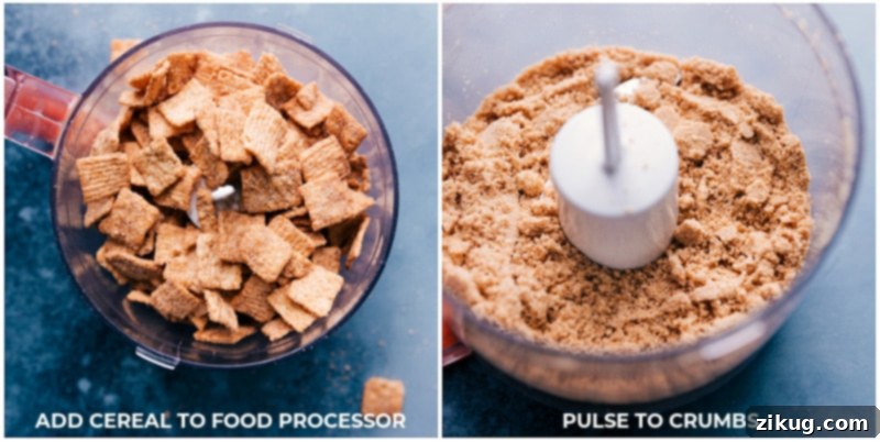Cinnamon-sugar French Toast Sticks are dredged in an easy egg mixture and crushed Cinnamon Toast Crunch® cereal. This easy breakfast option is delicious, kid friendly, and easy to make! Recipe via chelseasmessyapron #breakfast #dessert #quick #easy #simple #berries #syrup #best #cinnamohn #Frenchtoast #sticks Close-up of freshly cooked Cinnamon Toast Crunch French Toast Sticks, perfectly golden and crispy.