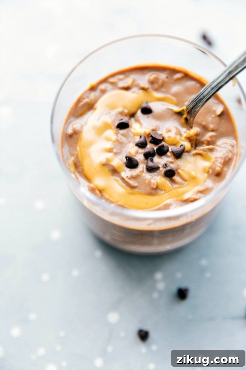 A cup filled with the delicious and sweet breakfast, ready to be enjoyed.