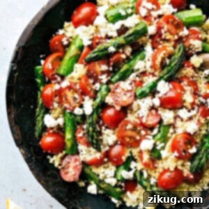Finished Asparagus Salad in a serving bowl.