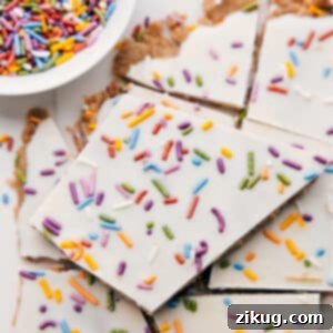 Finished Cake Batter Bark sliced into pieces.