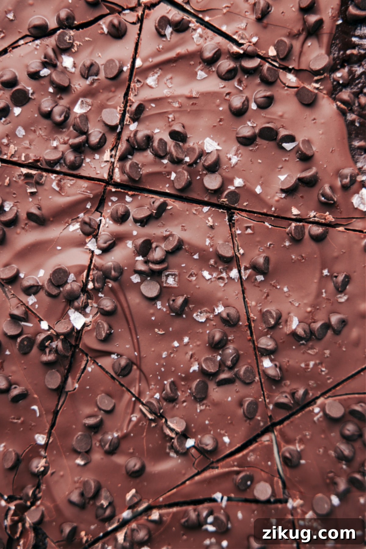 The healthy brownie batter bark dessert, expertly cut into bite-sized squares and ready to be enjoyed as a yummy bark recipe.