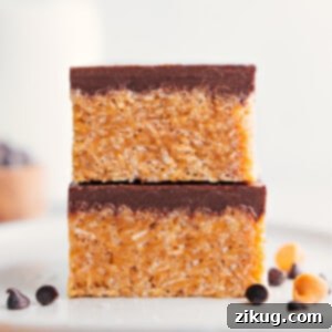 Two Scotcheroos bars stacked on top of each other.