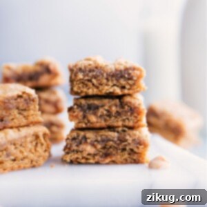 Peanut Butter Banana Bliss Bars 2 A small image of the finished Peanut Butter Banana Bars, indicating the recipe details.