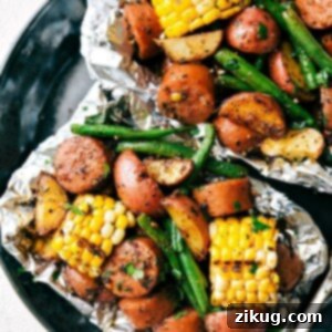 Foil Baked Garlic Butter Sausage and Vegetables 2 img 43226 6