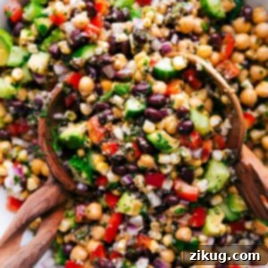 Italian Garbanzo Bean Salad with dressing