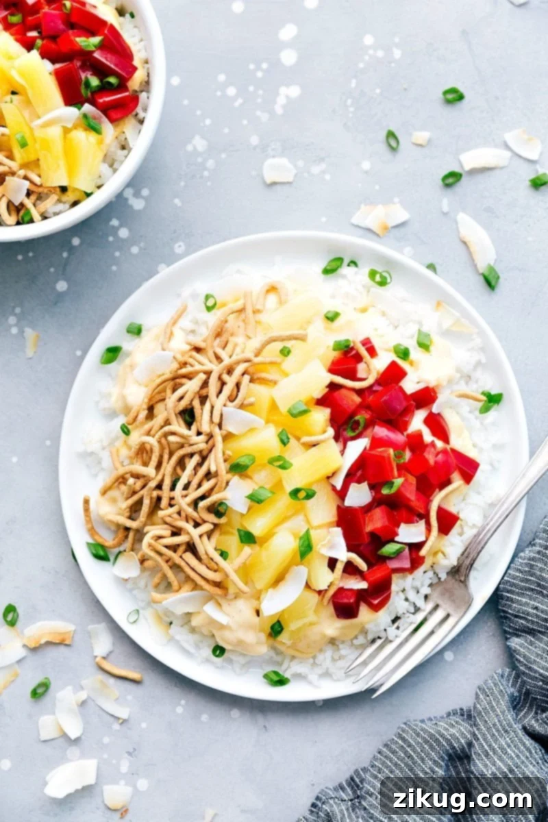 Unleash Flavor: Rotisserie Chicken Creations 4 A colorful display of three distinct comfort food meals—chicken broccoli rice casserole, Hawaiian haystacks, and chicken rice soup—all made from one rotisserie chicken.