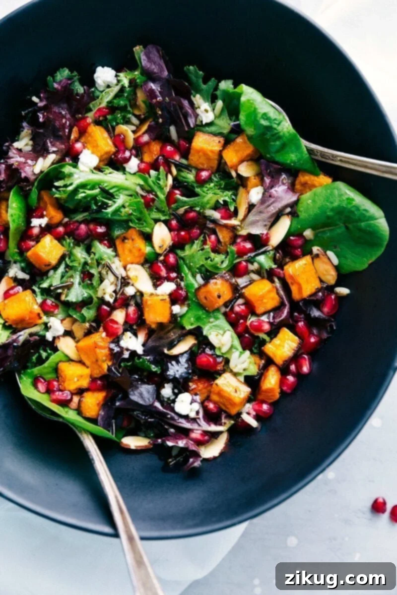 Overhead image of Wild Rice Salad in a bowl, showcasing its vibrant colors and rich textures.