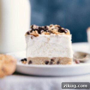 Cookie dough ice cream bar on a plate ready for a sweet treat.