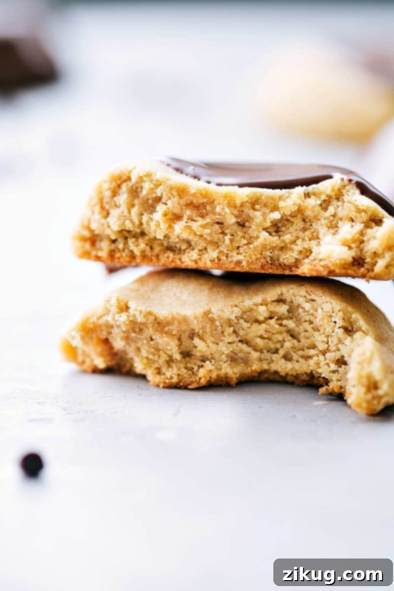 Irresistible Peanut Butter Cookies with Optional Chocolate Dip Perfectly baked peanut butter cookies, some dipped in rich melted chocolate, arranged invitingly on a cooling rack.