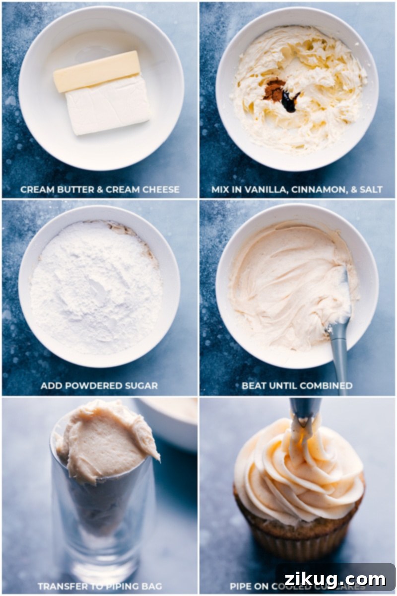 Delicious Banana Cupcakes Making the cream cheese frosting.