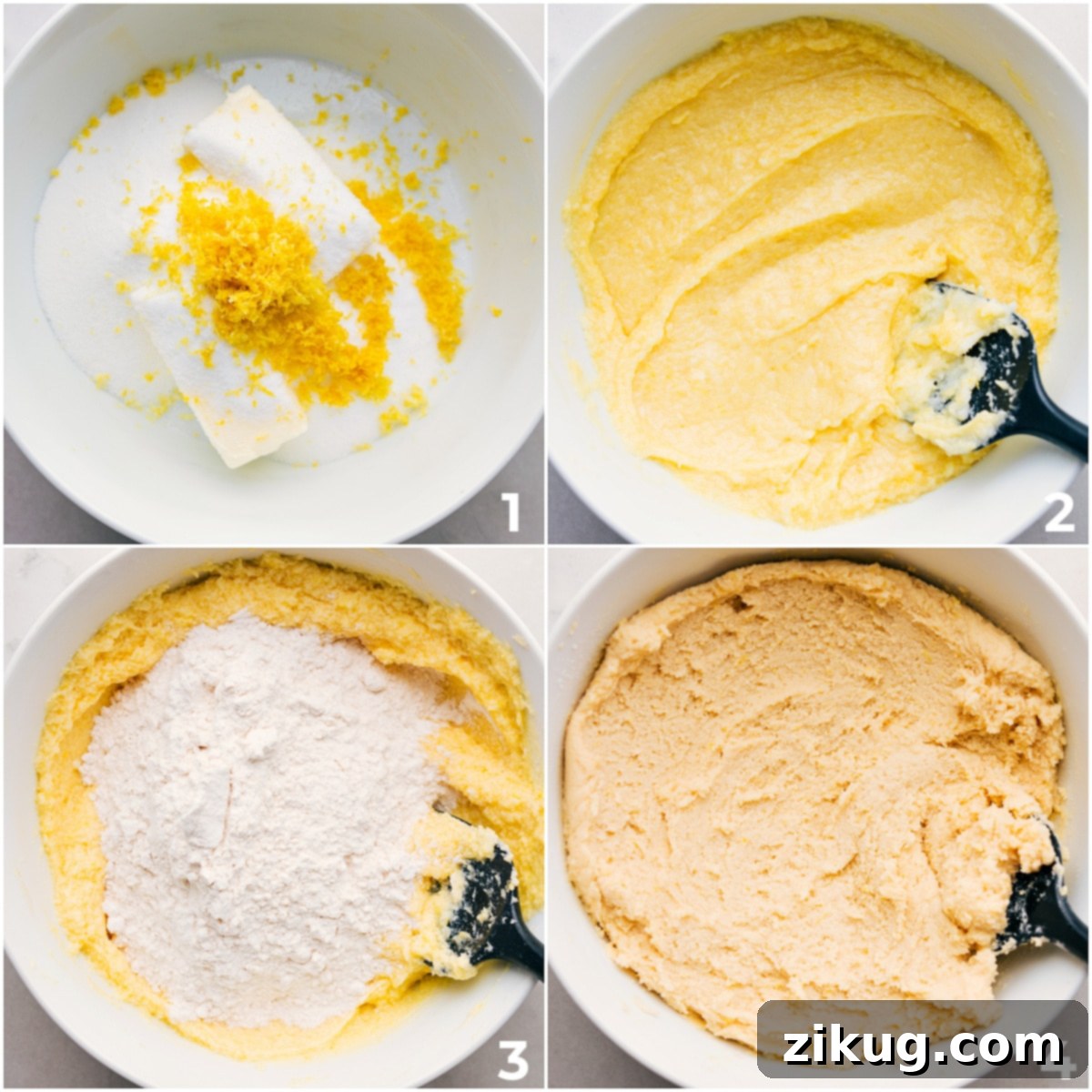 Bowl of lemon cookie dough
