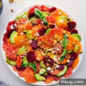 A big platter of citrus salad ready to be served.
