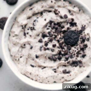 Oreo Fluff in a bowl, a creamy and delicious no-bake dessert.