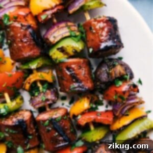 Grilled Sausage Kabobs on a plate