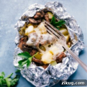 Philly Cheesesteak Foil Dinners 2 Delicious Philly Cheesesteak Foil Packs ready to serve.