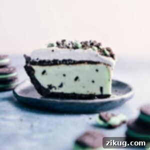 A beautifully presented Grasshopper Pie ready to be served.