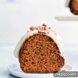The finished Pumpkin Cake with Cream Cheese Frosting, ready to be served.