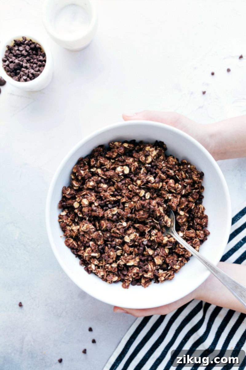 No-Bake Chocolate Granola - an easy, nutritious snack