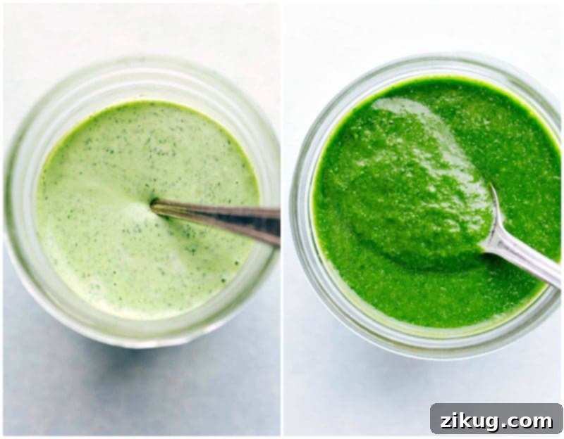 Two dressings for the Vegetarian Tacos