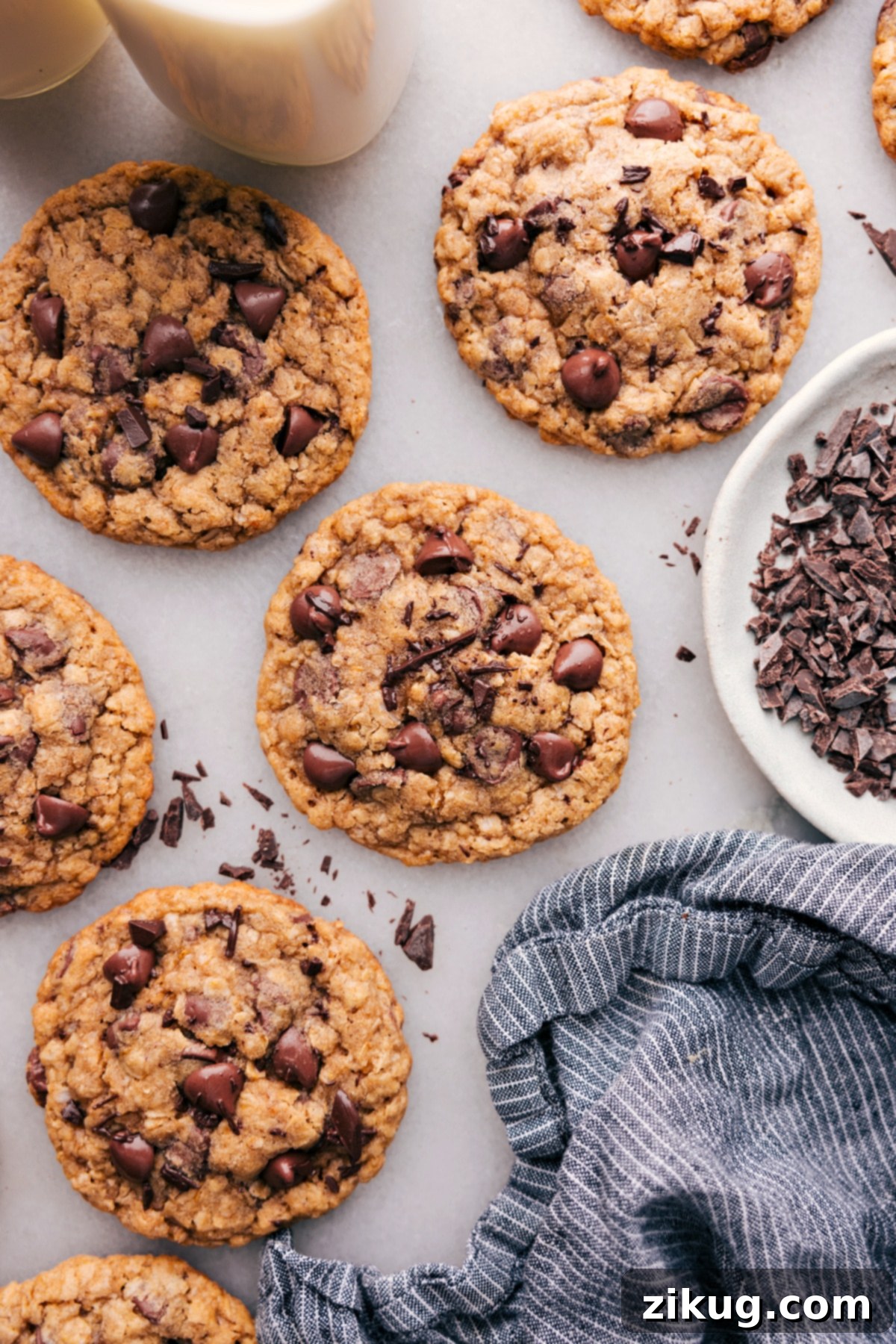 Irresistible Coconut Oil Oatmeal Cookies Freshly baked Coconut Oil Oatmeal Cookies with gooey chocolate chips, ready to be enjoyed.