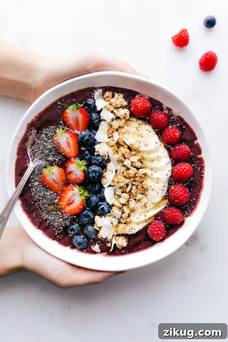 Homemade Acai Bowl Recipe A beautifully prepared Acai Bowl, ready to be enjoyed, showcasing vibrant colors and fresh toppings.