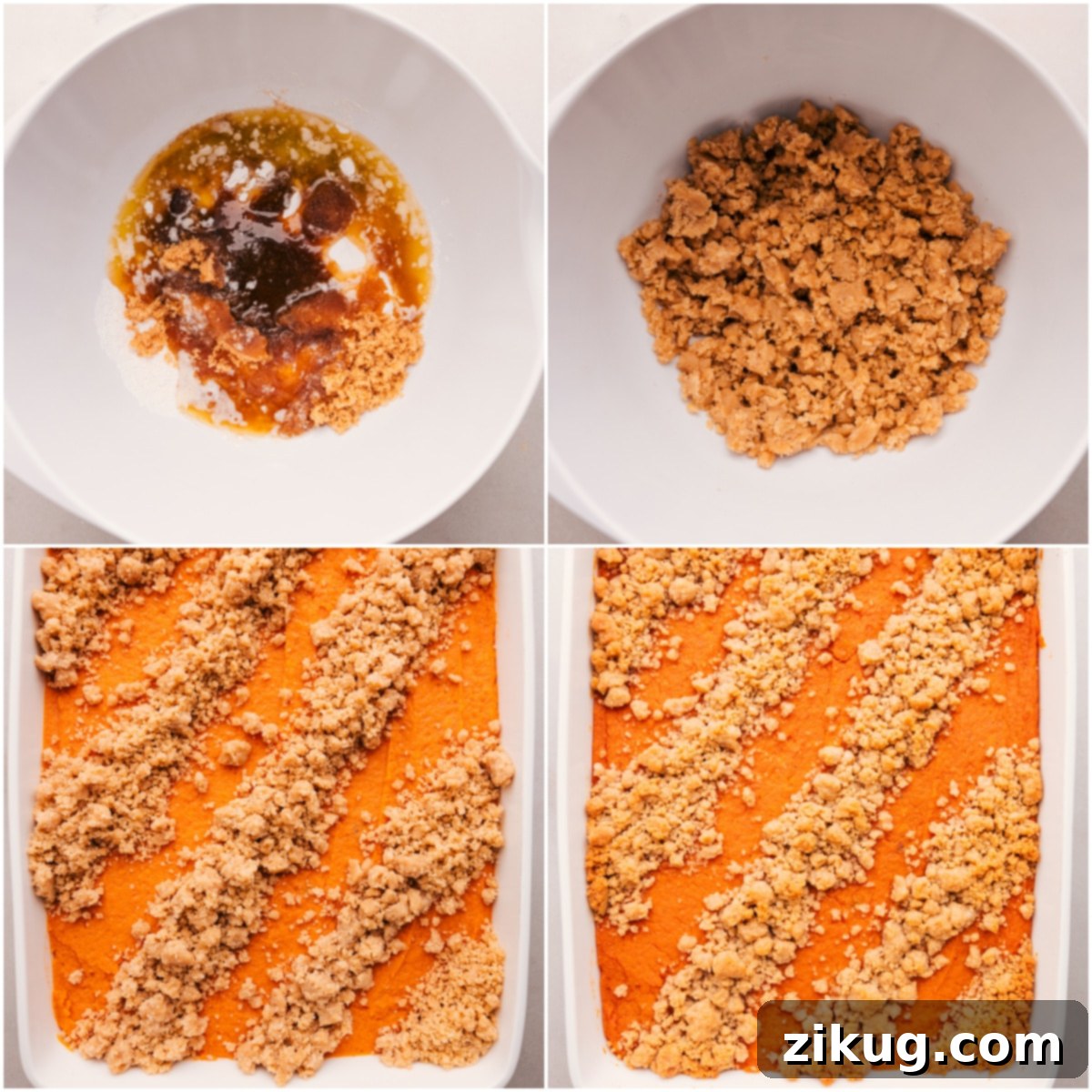 Spiced Sweet Potato Delight 6 Sweet Potato Casserole with melted marshmallows, ready to serve