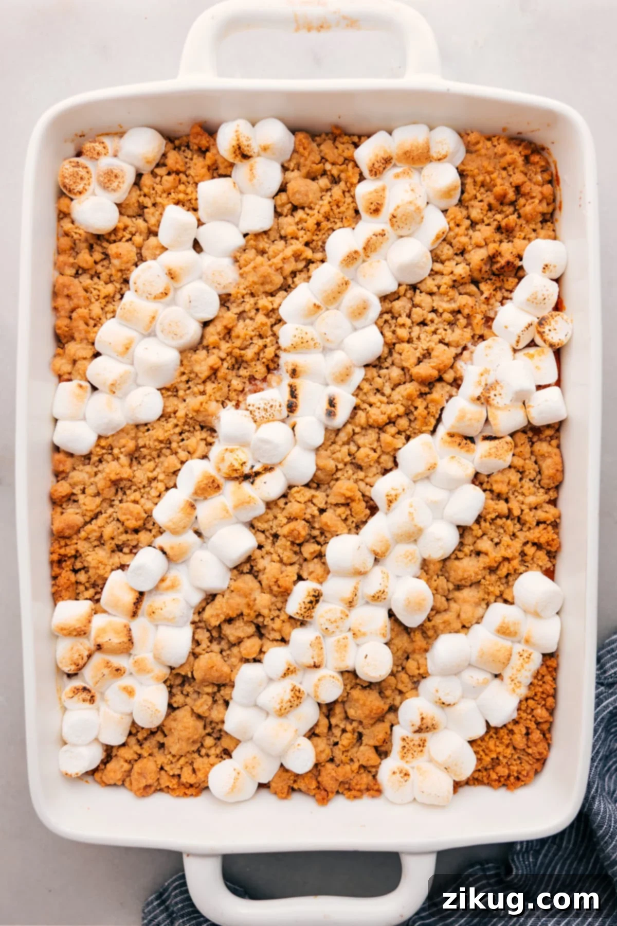 Spiced Sweet Potato Delight 7 A perfectly baked Sweet Potato Casserole, ready for serving.