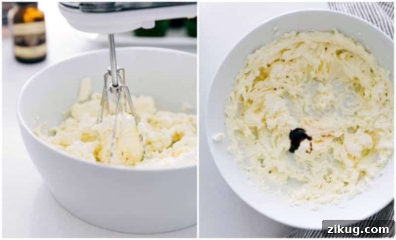 Process shots: making easy cream cheese frosting with a mixer