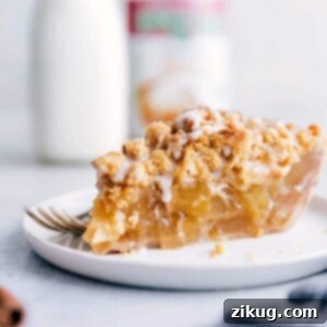 Cinnamon Roll Apple Pie, ready to be served