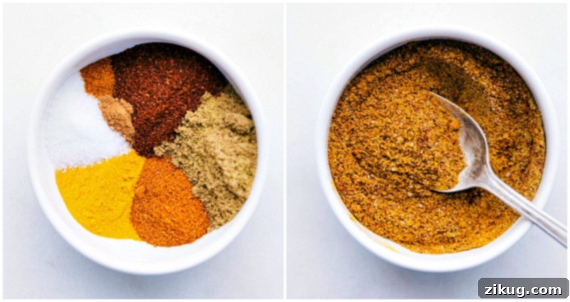 A selection of vibrant Moroccan spices laid out on a wooden surface, highlighting the key ingredients for the salad's seasoning mix.