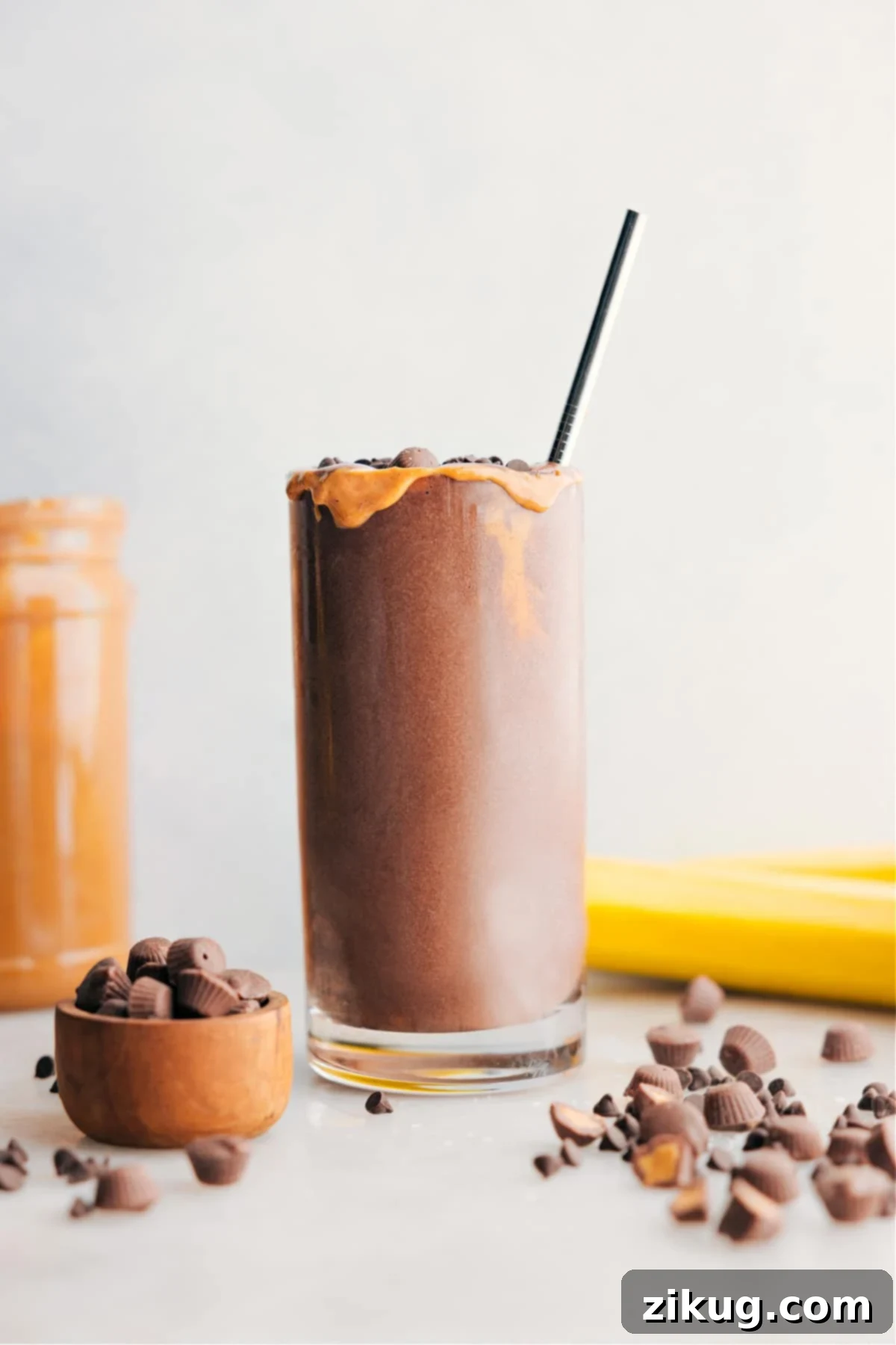 The Best And Easiest Peanut butter Protein Shake Recipe The easiest and best peanut butter protein shake recipe that tastes like a milkshake.