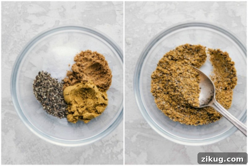 A simple yet flavorful 2-ingredient rub for perfectly grilled steak. Ingredients for a savory steak rub, showing cumin and coriander.