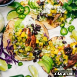 Jerk Chicken Tacos with Mango Black Bean Salsa