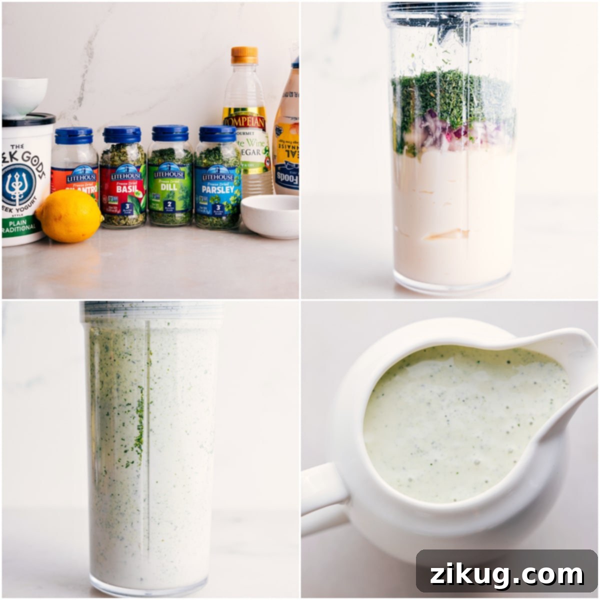 The Best Homemade Green Goddess Dressing To Top BBQ Chicken Bowls and Salads All the fresh ingredients for a creamy and herby green goddess dressing, blended smooth and ready to drizzle over dishes.
