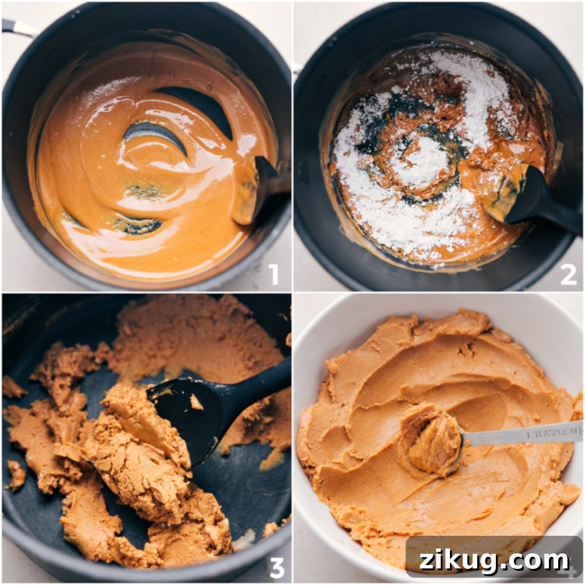 Whip Up Homemade Peanut Butter Cups 3 The smooth and creamy peanut butter filling being prepared in a small pot, an essential step for crafting delicious homemade peanut butter cups.