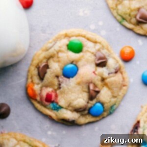 Delicious and perfectly baked M&M cookies, fresh from the oven and ready to eat.