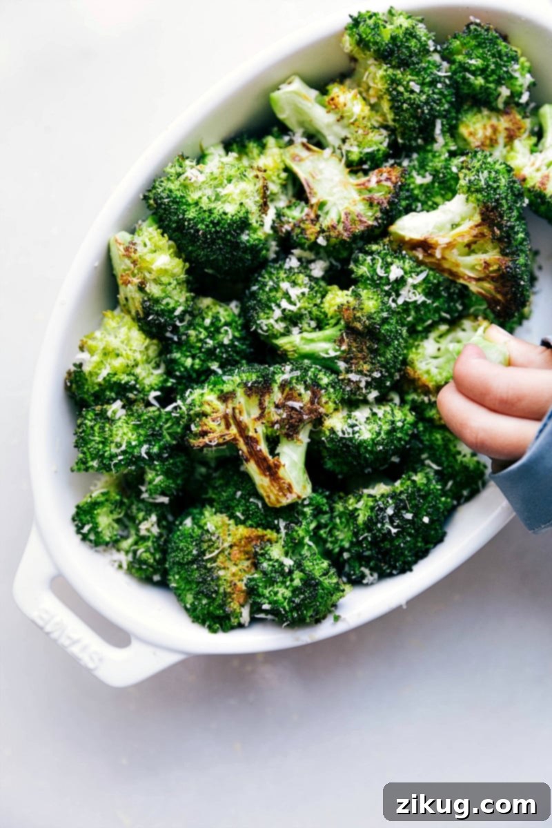 Roasted Broccoli - Perfectly Golden and Ready to Serve Deliciously roasted broccoli, golden and crisp, ready to be served as a side dish.