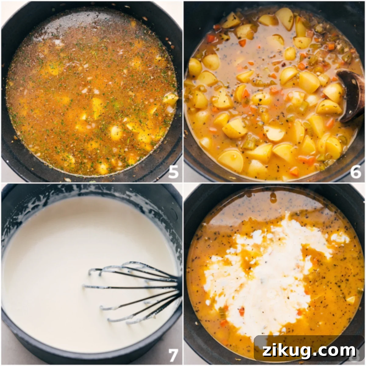 How To Make Sausage And Potato Soup Add the chicken broth and creamy milk sauce to make this dish wonderfully smooth and rich.