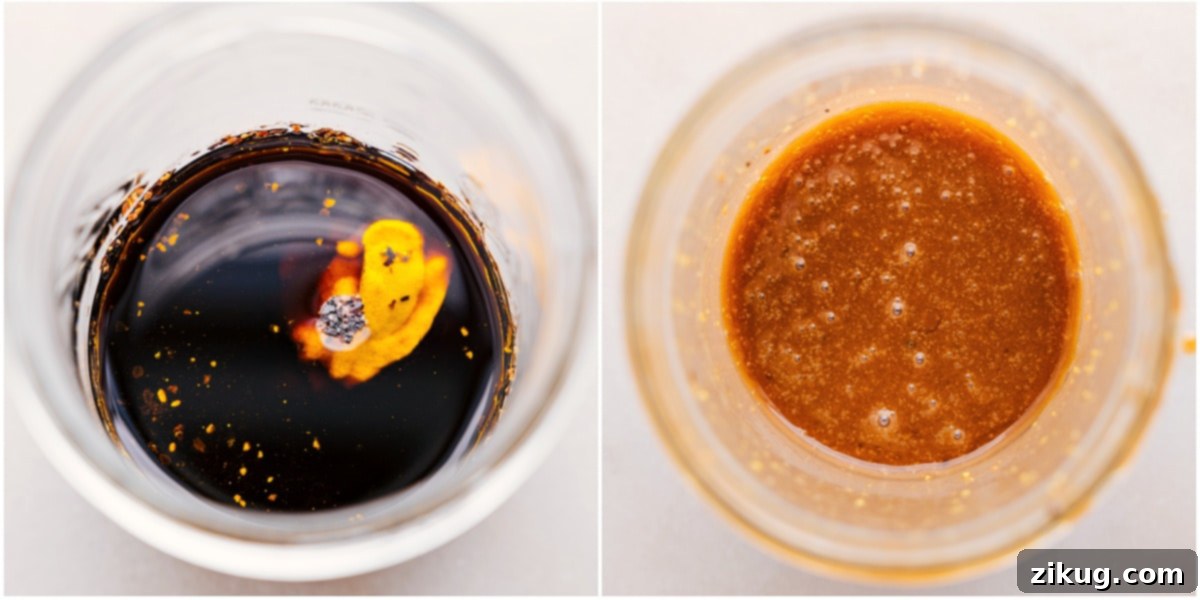 Homemade Balsamic Vinaigrette for Holiday Salads A mason jar filled with homemade balsamic vinaigrette, ready to be shaken and drizzled over the Thanksgiving Salad.