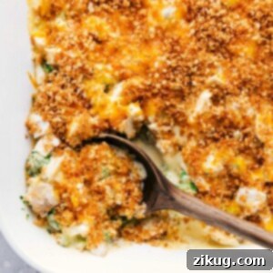 The completed Chicken Divan dish on the table, garnished and ready to be served and enjoyed by the family.