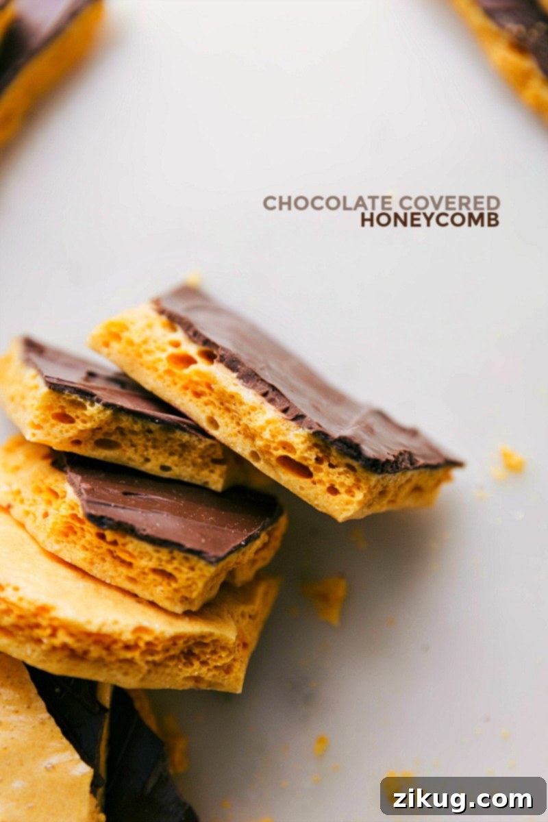 Freshly made Homemade Honeycomb Candy pieces on a baking mat, ready to be enjoyed or dipped in chocolate