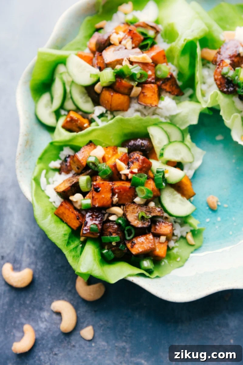 Delicious Vegetarian Lettuce Wraps: A Healthy & Flavorful Meal Vibrant vegetarian lettuce wraps overflowing with fresh ingredients, ready to be enjoyed.