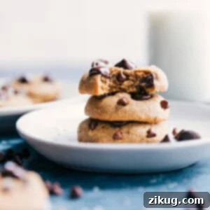 Healthy Chocolate Chip Cookies featured in a recipe card