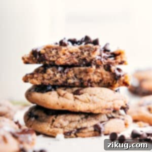 Small Batch Chocolate Chip Cookies fresh from the oven, with melty chocolate.